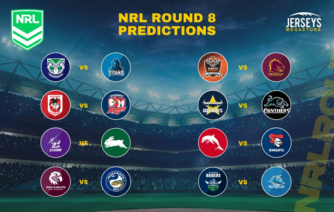 NRL Predictions & Tips Round 8 2024 Complete Analysis Jerseys