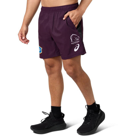 Brisbane Broncos 2025 Training Shorts Adult