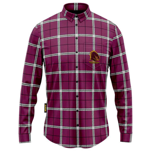 Brisbane Broncos 'Mustang' Flannel Shirt Adult