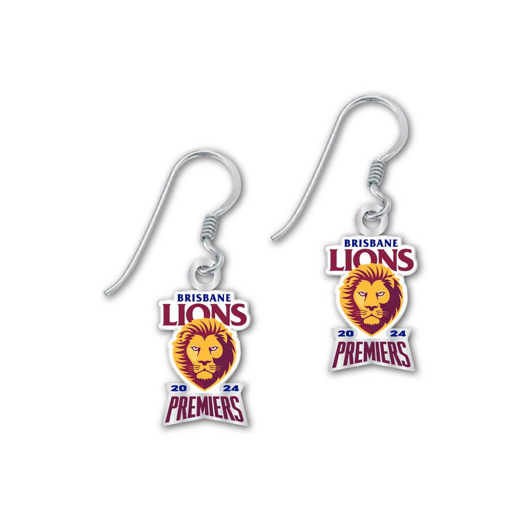 Brisbane Lions 2024 Premiers Logo Earrings - Pre Sale