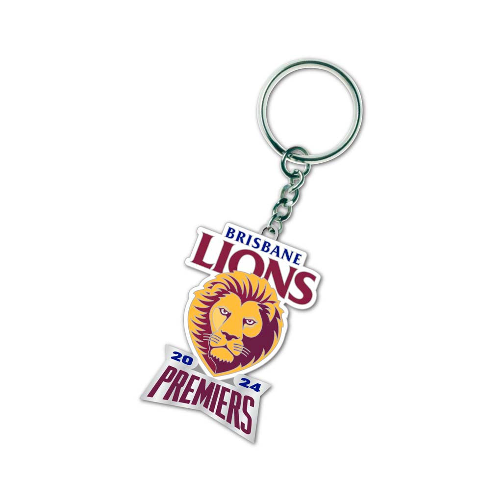 Brisbane Lions 2024 Premiers Logo Keyring - Pre Sale