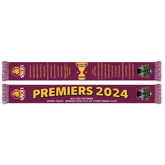 Brisbane Lions 2024 Premiers Scarf - Pre Sale