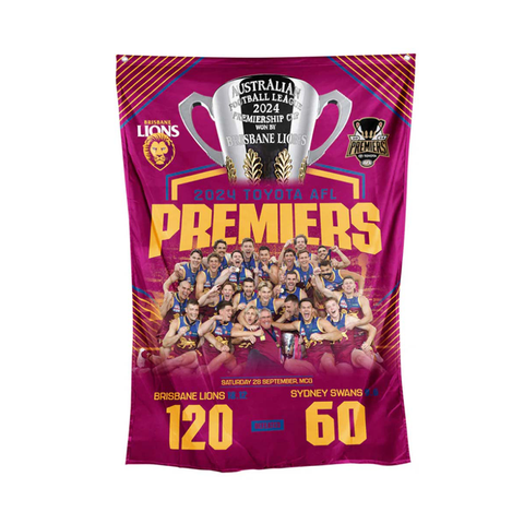 Brisbane Lions 2024 Premiers Wall Flag PH2