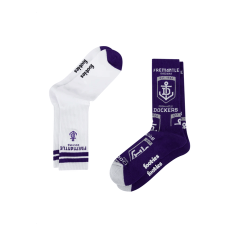 Fremantle Dockers Mascot Sneaker Sock 2 Pack