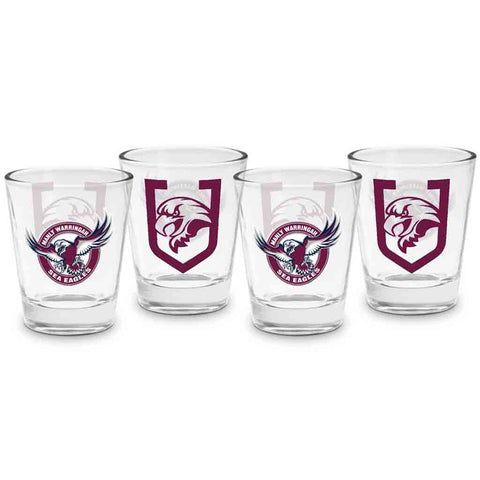 Manly Sea Eagles 4-Pack Shot Glasses