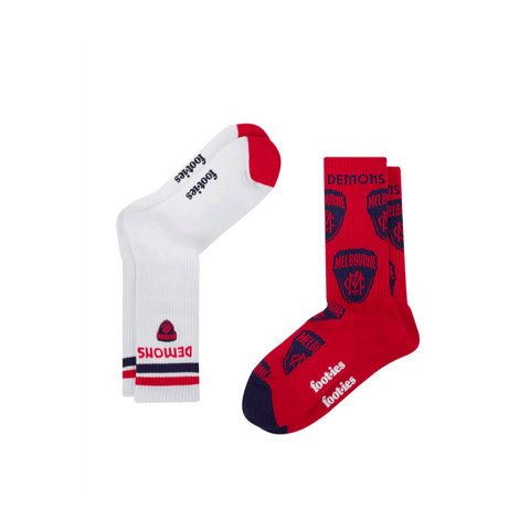 Melbourne Demons Mascot Sneaker Sock 2 Pack