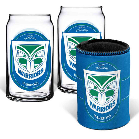 New Zealand Warriors Can Glasses and Can Cooler