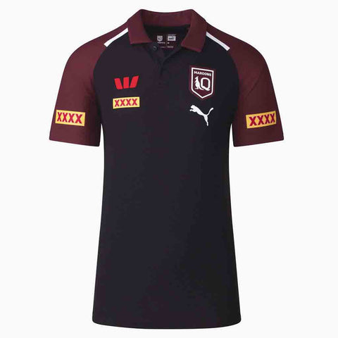 Queensland Maroons 2024 Team Polo Black Adult