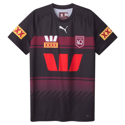 Queensland Maroons 2025 Training Tee Adult Black