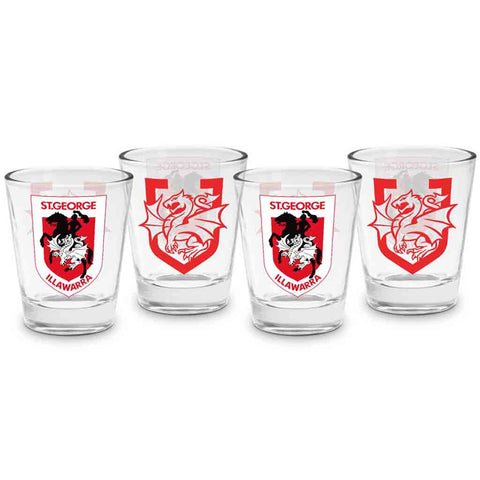 St George Dragons 4-Pack Shot Glasses