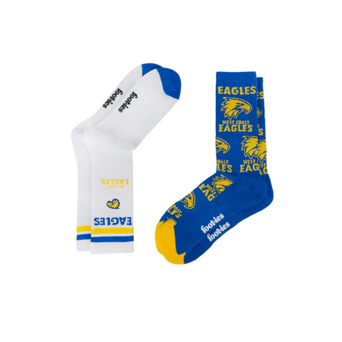 West Coast Eagles Mascot Sneaker Sock 2 Pack