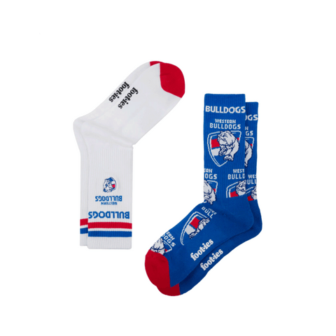 Western Bulldogs Mascot Sneaker Sock 2 Pack