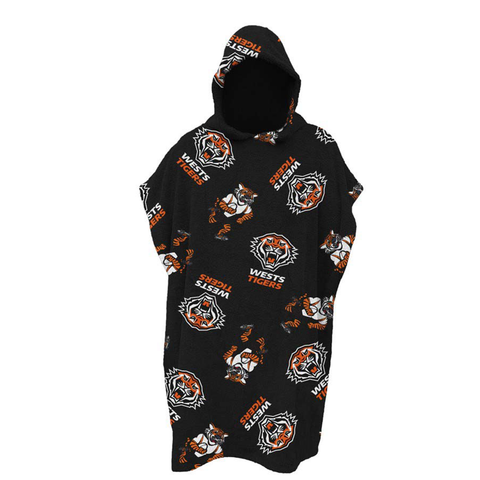 Wests Tigers Hooded Beach Towel Youth