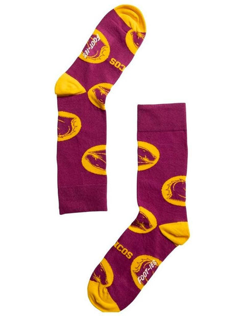 Brisbane Broncos Logo Dots Socks M-L - Jerseys Megastore