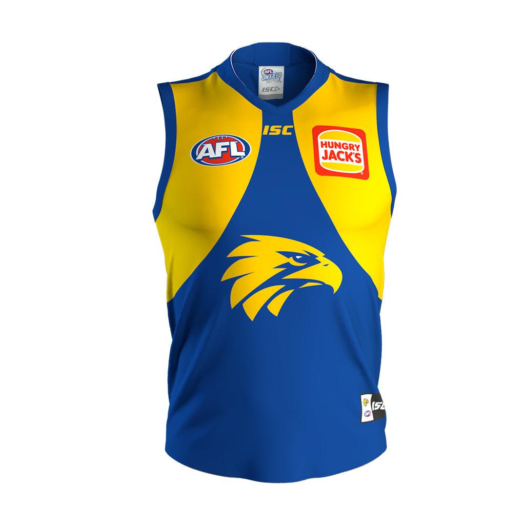 West Coast Eagles 2020-2021-2022-2023 Mens Home / Indigenous Guernsey Rugby  Jersey - Mens Size:S-XXXL